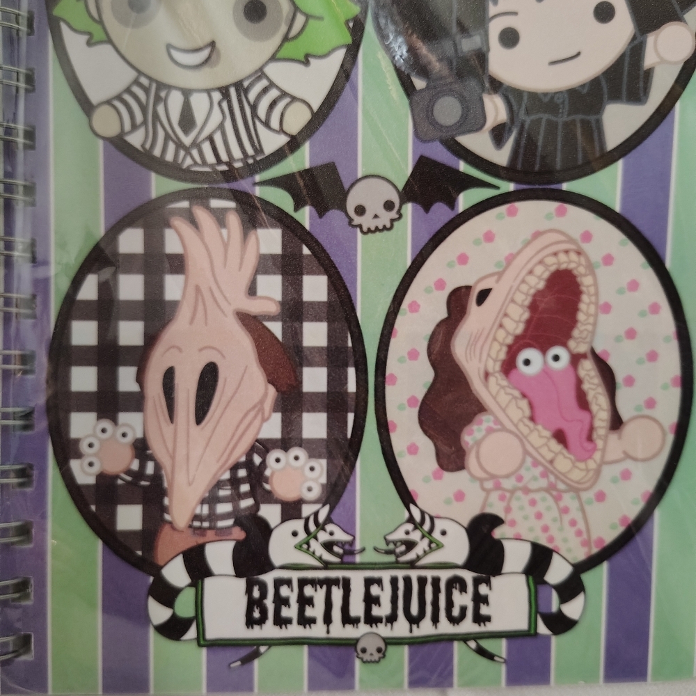 🪲NWT Beetlejuice Vinyl Covered Spiral Journal w/ Vinyl Separators - Picture 3 of 16